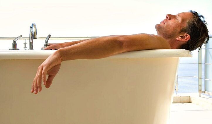 A man takes a soda bath